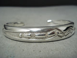 Important Vintage Native American Navajo Ray Tracey Sterling Silver Geomtric Bracelet-Nativo Arts