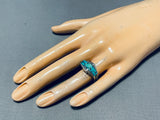 Thick Distinctive Vintage Native American Navajo Spiderweb Turquoise Sterling Silver Ring-Nativo Arts