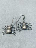 Unforgettable Vintage Native American Navajo Sterling Silver Spider Earrings-Nativo Arts
