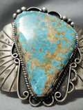 Museum Vintage Native American Navajo Old Deposit #8 Turquoise Sterling Silver Bracelet Old-Nativo Arts