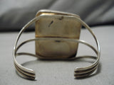 One Of The Best Vintage Native American Navajo Squared Charoite Sterling Silver Bracelet Old-Nativo Arts