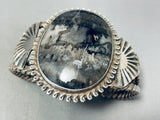 Fog Black Agate Vintage Native American Navajo Sterling Silver Bracelet-Nativo Arts