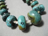 Rare Turquoise! Vintage Navajo Heishi Sterling Silver Native American Necklace-Nativo Arts