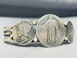 Native American Incredible Vintage Southwest Sterling Silver Coin Bracelet-Nativo Arts