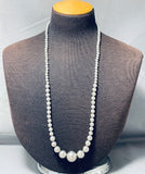 Fabulous Vintage Native American Navajo Sterling Silver Bead Necklace-Nativo Arts