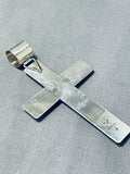 Stunning Native American Navajo Coral Sterling Silver Cross Pendant-Nativo Arts