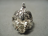 So Intricate!! Navajo Horney Toad Sterling Silver Native American Ring-Nativo Arts