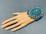 Important Vintage Native American Navajo Turquoise Sterling Silver Shell Bracelet-Nativo Arts