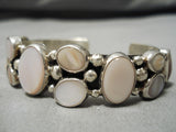 Important Vintage Native American Navajo Nakai Pink Shell Sterling Silver Bracelet-Nativo Arts