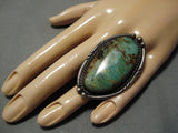 One Of Largest Vintage Native American Navajo Royston Turquoise Sterling Silver Ring Old-Nativo Arts
