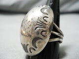Important Vintage Native American Navajo Domed Sterling Silver Orville Tsinnie Ring-Nativo Arts