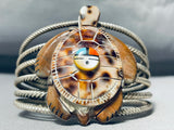 One Of The Best Ever Vintage Native American Zuni Turtle Turquoise Sterling Silver Bracelet Cuff-Nativo Arts
