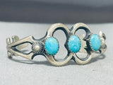 Superior Vintage Native American Navajo Kingman Turquoise Sterling Silver Bracelet-Nativo Arts
