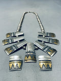 Thomas Singer Gold Vintage Native American Navajo Sterling Silver Necklace- Gasp!-Nativo Arts
