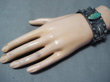 Expert Hand Tooled Vintage Native American Navajo Royston Turquoise Sterling Silver Bracelet-Nativo Arts