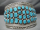 Colossal Vintage Navajo Turquoise Sterling Silver Bracelet Native American-Nativo Arts