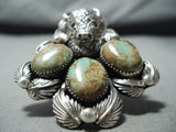 Heavy San Felipe 8 Turquoise Sterling Silver Buffalo Ring-Nativo Arts