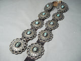 626 Gram Vintage #8 Turquoise Heavy Native American Navajo Sterling Silver Concho Belt Old-Nativo Arts
