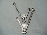 Fascinating Vintage Native American Navajo Kingman Sterling Silver Collar Pins Old-Nativo Arts