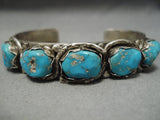 Native American Important (d.) Effie Calavaza Turquoise Sterling Silver Snake Bracelet Old-Nativo Arts