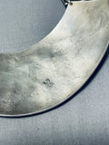 One Of The Most Detailed Hand Carved Vintage Native American Navajo Sterling Silver Necklace-Nativo Arts
