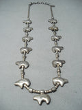 Native American Fascinating Sugulite Sterling Silver Bear Fetish Necklace-Nativo Arts