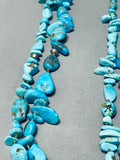 200 Gram Vintage Native American Navajo Turquoise Sterling Silver Necklace-Nativo Arts