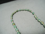Incredible Native American Navajo Green Turquoise Sterling Silver Rosary Necklace-Nativo Arts