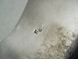 Rare Earlier Signed Vintage Native American Navajo Green Turquoise Sterling Silver Bracelet-Nativo Arts