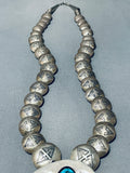 One Of The Best Vintage Native American Navajo Turquoise Sterling Silver Necklace-Nativo Arts