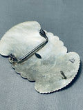 Mesmerizing Vintage Native American Navajo Signed Henry Morgan Huge Sterling Silver Buckle-Nativo Arts