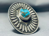 Stunning San Felipe Morenci Turquoise Sterling Silver Ring-Nativo Arts