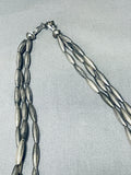 Opulent Hand Hammered Sterling Silver Vintage Native American Navajo Necklace-Nativo Arts
