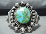 Deep Vivid Jess Quality Native American Navajo Carico Lake Turquoise Sterling Silver Bracelet-Nativo Arts