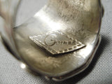 Native American Important Vintage Francosco Gomez Huge Cross Shell Sterling Silver Ring-Nativo Arts