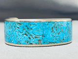 Fascinating Native American Navajo Blue Diamond Turquoise Sterling Silver Bracelet-Nativo Arts
