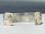 Extremely Intricate Vintage Native American Navajo Turquoise Inlay Sterling Silver Bracelet-Nativo Arts