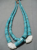 Museum Quality Vintage Navajo Heishi Native American Turquoise Necklace Old-Nativo Arts