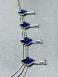 Very Unique Vintage Southwest Inlay Sterling Silver Necklace-Nativo Arts