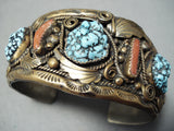 Rare Vintage Native American Navajo Justin Morris Spiderweb Turquoise Sterling Silver Bracelet-Nativo Arts