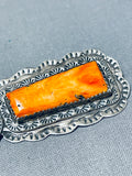 One Of The Most Unique Vintage Native American Navajo Spiny Oyster Shell Sterling Silver Pin-Nativo Arts