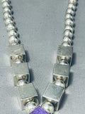 The Best Vintage Native American Navajo Charoite Sterling Silver Inlay Necklace-Nativo Arts