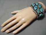 One Of The Biggest Best Vintage Native American Navajo Turquoise Sterling Silver Bracelet-Nativo Arts