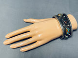 Bisbee & Blue Thunder Vintage Native American Navajo Turquoise Sterling Silver Hvy Bracelet-Nativo Arts