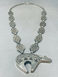 Gasp! Completely Hand Carved Vintage Native American Navajo Bear Sterling Silver Necklace-Nativo Arts