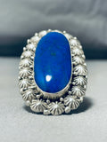 Important Biggest Vintage Native American Navajo Ben Begaye (d) Lapis Sterling Silver Ring-Nativo Arts