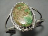 Very Rare Vintage Native American Navajo Carico Lake Turquoise Sterling Silver Bracelet-Nativo Arts