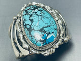 Josa Rojas Vintage Native American Navajo Spiderweb Turquoise Intense Sterling Silver Bracelet-Nativo Arts
