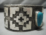 Super Heavy!! Native American Turquoise Sterling Silver Bracelet Cuff-Nativo Arts