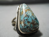 One Of The Best Vintage Native American Navajo Carlin Turquoise Sterling Silver Ring Old-Nativo Arts